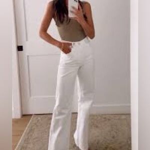 Zara Z1975 high rise wide leg jeans, white